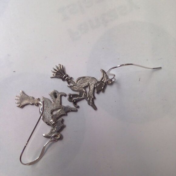 Sterling Silver Witch Earrings - Picture 15 of 15